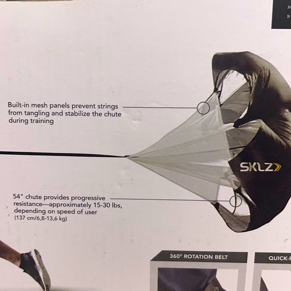 SKLZ Speed Chute Resistance Sprint Trainer 54” - Picture 4 of 9